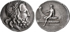 KINGS OF MACEDON. Antigonos II Gonatas (?), 277/6-239 BC. Tetradrachm (Silver, 33 mm, 17.22 g, 12 h), Amphipolis (?), circa 246/5-221. Head of Poseido...
