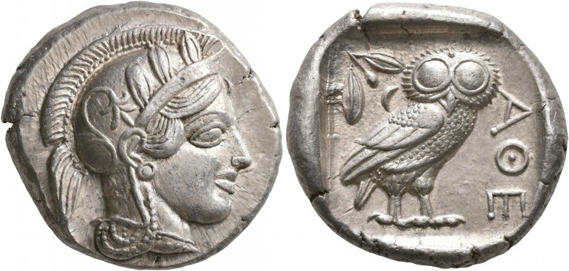 ATTICA. Athens. Circa 430s BC. Tetradrachm (Silver, 25 mm, 17.22 g, 4 h). Head o...