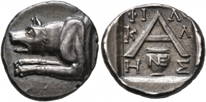 ARGOLIS. Argos. Circa 90-50 BC. Triobol (Silver, 15 mm, 2.34 g, 7 h), Philokles,...