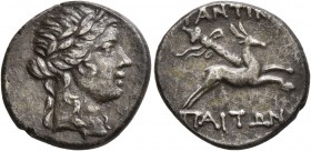 CIMMERIAN BOSPOROS. Pantikapaion. Time of Mithridates VI Eupator, circa 105-90 BC. Drachm (Silver, 16 mm, 3.58 g, 1 h). Laureate head of Apollo to rig...