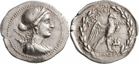 TROAS. Abydos. Circa 80s-70s BC. Tetradrachm (Silver, 34 mm, 16.87 g, 12 h), Parmeniskos, magistrate. Draped bust of Artemis to right, wearing stephan...