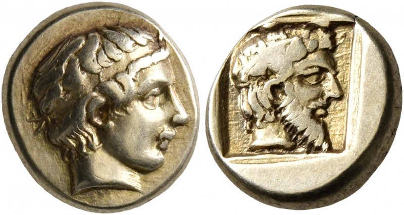 LESBOS. Mytilene. Circa 454-428/7 BC. Hekte (Electrum, 11 mm, 2.56 g, 6 h). Yout...