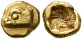 IONIA. Phokaia. Circa 625/0-522 BC. 1/48 Stater (Electrum, 5 mm, 0.32 g). Head of a seal to left. Rev. Incuse square punch. Bodenstedt 2.2. SNG Copenh...