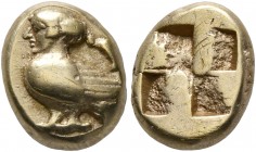 IONIA. Phokaia. Circa 478-387 BC. Hekte (Electrum, 11 mm, 2.51 g). Siren, with female human head and the body of a bird, standing left; above, small s...