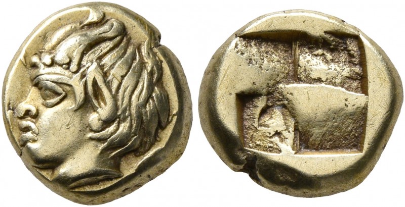 IONIA. Phokaia. Circa 478-387 BC. Hekte (Electrum, 11 mm, 2.52 g). Head of youth...