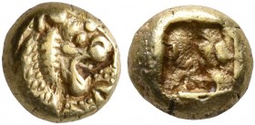 KINGS OF LYDIA. Alyattes, circa 610-560 BC. Myshemihekte – 1/24 Stater (Electrum, 6 mm, 0.59 g), Lydo-Milesian standard, Sardes or subsidiary mint. [&...