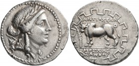 CARIA. Antioch ad Maeandrum. Circa 90/89-65/60 BC. Tetradrachm (Silver, 28 mm, 16.09 g, 12 h), Moschas, son of Xanthos, magistrate. Laureate head of A...