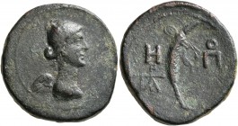 SOPHENE. Artagigarta. Tetrachalkon (Bronze, 21 mm, 6.90 g, 1 h), CY 8 = 57/6 BC. Winged bust of Nike to right. Rev. Palm branch tied with a fillet; to...