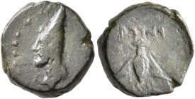 KINGS OF ARMENIA MINOR. Mithradates, circa 180s-170s BC. Chalkous (Bronze, 12 mm, 2.42 g, 11 h). Draped bust of Mithradates to left, bearded and weari...