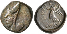 KINGS OF ARMENIA MINOR. Mithradates, circa 180s-170s BC. Chalkous (Bronze, 11 mm, 1.76 g, 10 h). Draped bust of Mithradates I to left, bearded and wea...