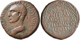 KINGS OF ARMENIA MINOR. Aristobulus, 54-71/2. Oktachalkon (Bronze, 26 mm, 11.72 g, 12 h), with Nero (54-68). Chalcis (?), RY 13 = 66/7. BACIΛEΩC APICT...