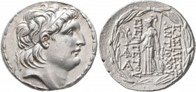 SELEUKID KINGS OF SYRIA. Antiochos VII Euergetes (Sidetes), 138-129 BC. Tetradrachm (Silver, 29 mm, 16.76 g, 1 h), Antiochia on the Orontes. Diademed ...