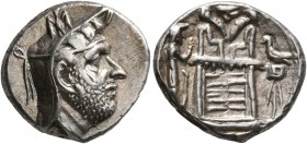KINGS OF PERSIS. Uncertain king, mid-late 2nd century BC. Drachm (Silver, 17 mm, 4.00 g, 1 h). Bearded male head to right, wearing diadem and kyrbasia...