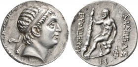 BAKTRIA, Greco-Baktrian Kingdom. Euthydemos I, circa 225-200 BC. Tetradrachm (Silver, 29 mm, 16.48 g, 12 h), mint A (near Aï Khanoum), circa 225-220/2...