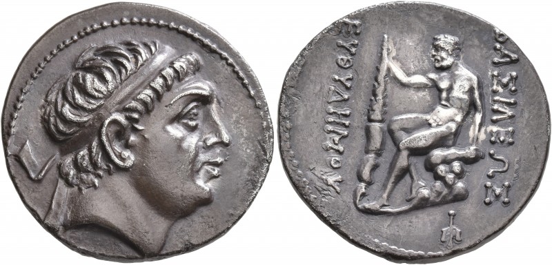 BAKTRIA, Greco-Baktrian Kingdom. Euthydemos I, circa 225-200 BC. Tetradrachm (Si...