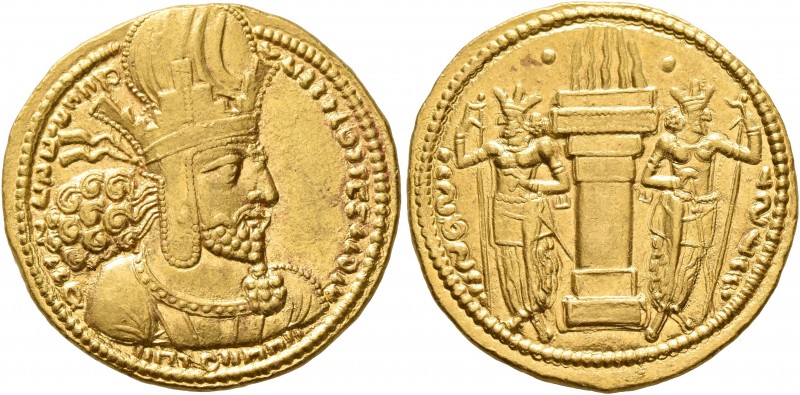 SASANIAN KINGS. Shahpur I, 240-272. Dinar (Gold, 22 mm, 7.35 g, 4 h), Mint C (Kt...