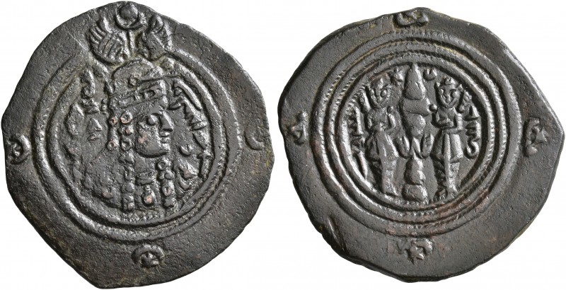 SASANIAN KINGS. Boran, 630-631. AE (Bronze, 28 mm, 5.14 g, 2 h), WYHC mint (Weh-...