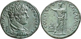 BITHYNIA. Apamea. Caracalla, 198-217. Pentassarion (Bronze, 33 mm, 19.41 g, 7 h). IMP C M AVRELIVS ANTONINVS AVG Laureate, draped and cuirassed bust o...