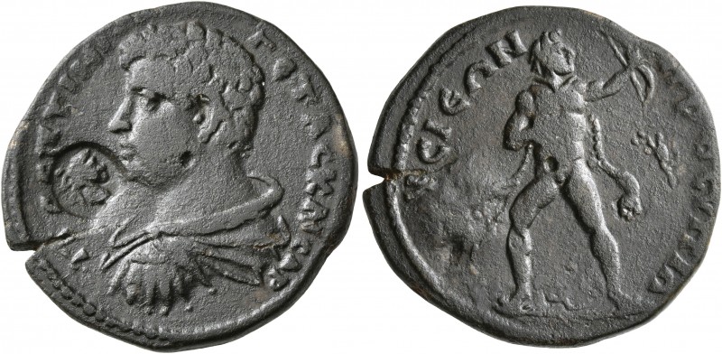 BITHYNIA. Prusias ad Hypium. Geta, as Caesar, 198-209. Tetrassarion (Bronze, 27 ...