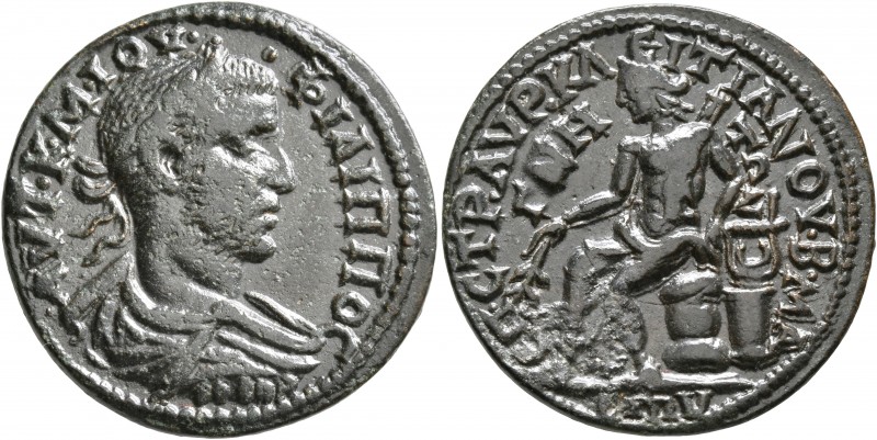 LYDIA. Magnesia ad Sipylum. Philip I, 244-249. Tetrassarion (Orichalcum, 29 mm, ...