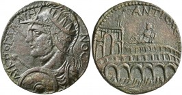 CARIA. Antiochia ad Maeandrum. Gallienus, 253-268. Hexassarion (Bronze, 33 mm, 18.00 g, 6 h). AY K ΠΟ ΓAΛΛIHNOC Radiate, helmeted, draped and cuirasse...