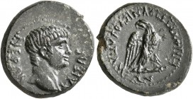 PHRYGIA. Apameia. Nero, 54-68. Hemiassarion (Orichalcum, 17 mm, 4.08 g, 1 h), M. Vettios Nigros, magistrate, 54-59. NEPΩN KAIΣAP Bare head of Nero to ...