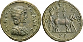 PISIDIA. Antiochia. Julia Mamaea, Augusta, 222-235. 'Sestertius' (Orichalcum, 34 mm, 25.08 g, 6 h). IVL MAMEA•AVG Draped bust of Julia Mamaea to right...