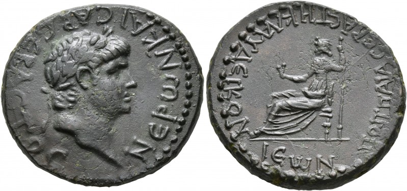 LYCAONIA. Iconium. Nero, 54-68. Diassarion (Bronze, 28 mm, 13.81 g, 11 h). NЄPⲰN...