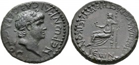 LYCAONIA. Iconium. Nero, 54-68. Diassarion (Bronze, 28 mm, 13.81 g, 11 h). NЄPⲰN KAICAP CЄBACTOC Laureate head of Nero to right. Rev. ΠOΠΠAIA CЄBACTH ...
