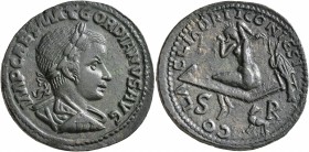 LYCAONIA. Iconium. Gordian III, 238-244. 'Sestertius' (Orichalcum, 32 mm, 20.92 g, 7 h). IMP CAES M AT (sic!) GORDIANVS AVG Laureate, draped and cuira...
