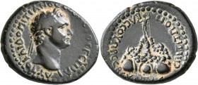 CAPPADOCIA. Caesaraea-Eusebia. Domitian, 81-96. Tetrassarion (Bronze, 27 mm, 14.21 g, 12 h), T. Pomponius Bassus, legatus Augusti pro praetore Galatia...