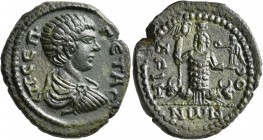 SYRIA, Decapolis. Dium. Geta, as Caesar, 198-209. Diassarion (Bronze, 25 mm, 10.52 g, 12 h), CY 270 = 207/8. Π•CЄΠ• ΓЄTAC Bare-headed, draped and cuir...