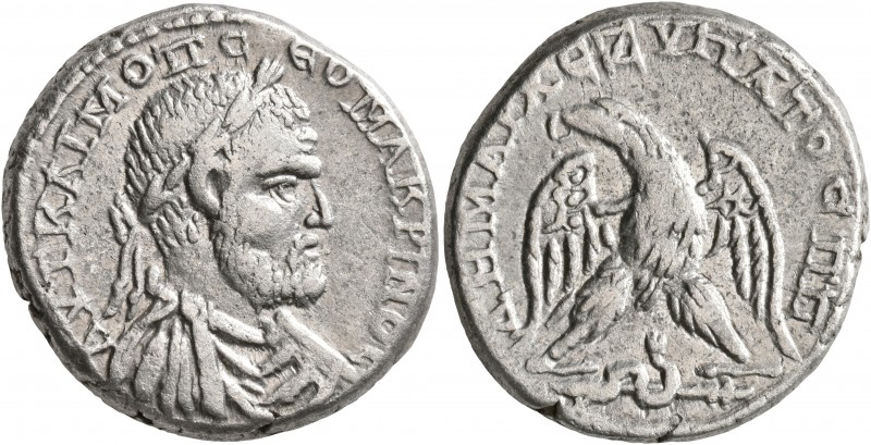 JUDAEA. Caesaraea Maritima. Macrinus, 217-218. Tetradrachm (Silver, 25 mm, 13.25...