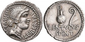 C. Cassius Longinus, 43-42 BC. Denarius (Silver, 19 mm, 3.95 g, 6 h), with L. Cornelius Lentulus Spinther. Military mint moving with the army of Brutu...