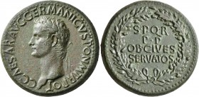 Gaius (Caligula), 37-41. Sestertius (Orichalcum, 35 mm, 29.95 g, 7 h), Rome, 37-38. C CAESAR AVG GERMANICVS PON M TR POT Laureate head of Gaius to lef...