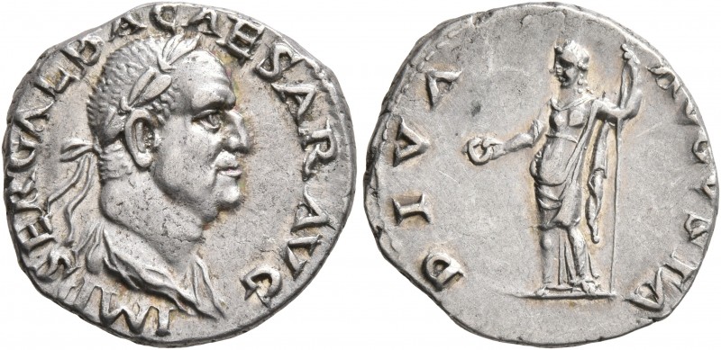 Galba, 68-69. Denarius (Silver, 18 mm, 3.42 g, 6 h), Rome, circa July 68-January...