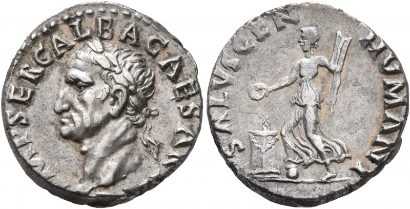 Galba, 68-69. Denarius (Silver, 17 mm, 3.49 g, 6 h), Rome, circa July 68-January...