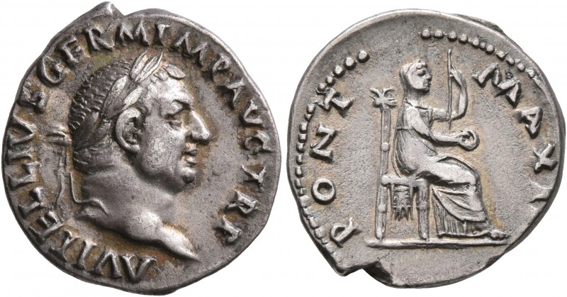 Vitellius, 69. Denarius (Silver, 19 mm, 3.09 g, 5 h), Rome, circa late April–20 ...