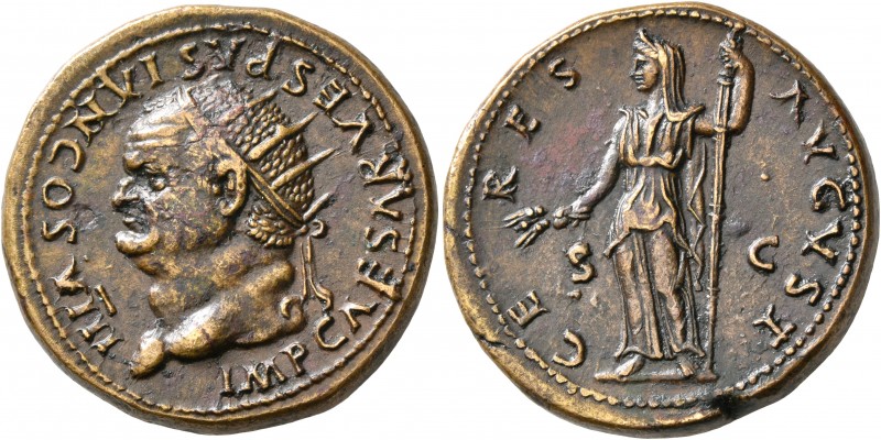 Vespasian, 69-79. Dupondius (Orichalcum, 28 mm, 15.00 g, 7 h), Rome, 77-78. IMP ...