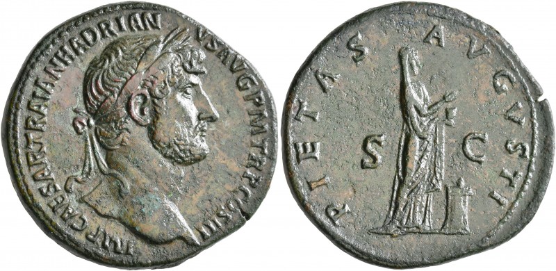 Hadrian, 117-138. Sestertius (Orichalcum, 34 mm, 24.16 g, 6 h), Rome, 119-121. I...