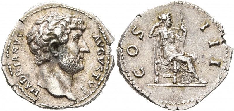 Hadrian, 117-138. Denarius (Silver, 20 mm, 3.57 g, 7 h), uncertain mint in the E...
