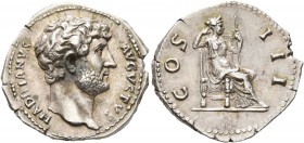 Hadrian, 117-138. Denarius (Silver, 20 mm, 3.57 g, 7 h), uncertain mint in the East, circa 124-127. HADRIANVS AVGVSTVS Bare head of Hadrian to right. ...