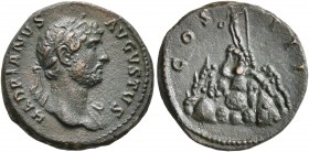 Hadrian, 117-138. Quadrans (Copper, 16 mm, 2.69 g, 6 h), Rome, circa 125-127. HADRIANVS AVGVSTVS Laureate head of Hadrian to right, with slight draper...