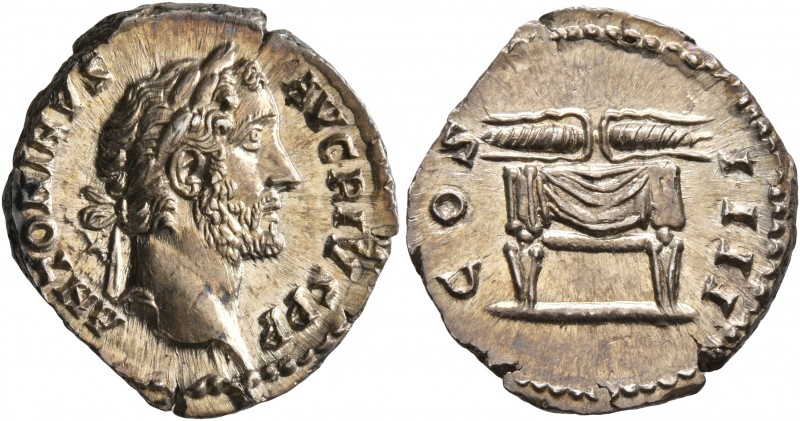 Antoninus Pius, 138-161. Denarius (Silver, 19 mm, 3.25 g, 7 h), Rome, 145-161. A...