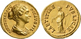 Faustina Junior, Augusta, 147-175. Aureus (Gold, 20 mm, 7.25 g, 7 h), Rome, circa 147-150. FAVSTINAE AVG PII AVG FIL Draped bust of Faustina Junior to...