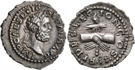 Clodius Albinus, 195-197. Denarius (Silver, 19 mm, 3.14 g, 11 h), Lugdunum, 196-197. IMP CAES D CLO SEP ALB AVG Laureate head of Clodius Albinus to ri...
