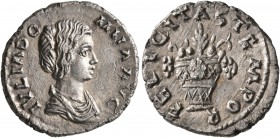 Julia Domna, Augusta, 193-217. Denarius (Silver, 18 mm, 3.00 g, 1 h), Emesa, circa 193-195. IVLIA DOMNA AVG Draped bust of Julia Domna to right. Rev. ...