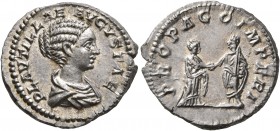 Plautilla, Augusta, 202-205. Denarius (Silver, 19 mm, 3.52 g, 12 h), Rome. PLAVTILLAE AVGVSTAE Draped bust of Plautilla to right. Rev. PROPAGO IMPERI ...