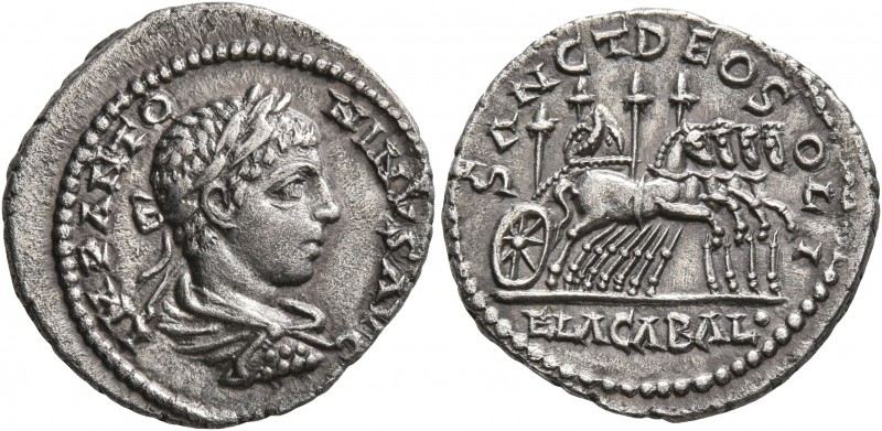 Elagabalus, 218-222. Denarius (Silver, 19 mm, 3.16 g, 7 h), uncertain mint in th...