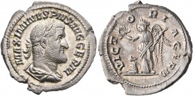 Maximinus I, 235-238. Denarius (Silver, 20 mm, 2.84 g, 6 h), Rome, 236-237. MAXIMINVS PIVS AVG GERM Laureate, draped and cuirassed bust of Maximinus I...